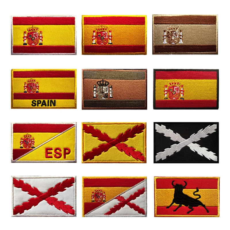 Parches de bandera de España en sus distintas versiones