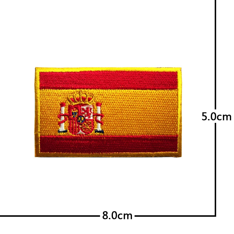 Parche bandera de España, escudo, borde amarillo