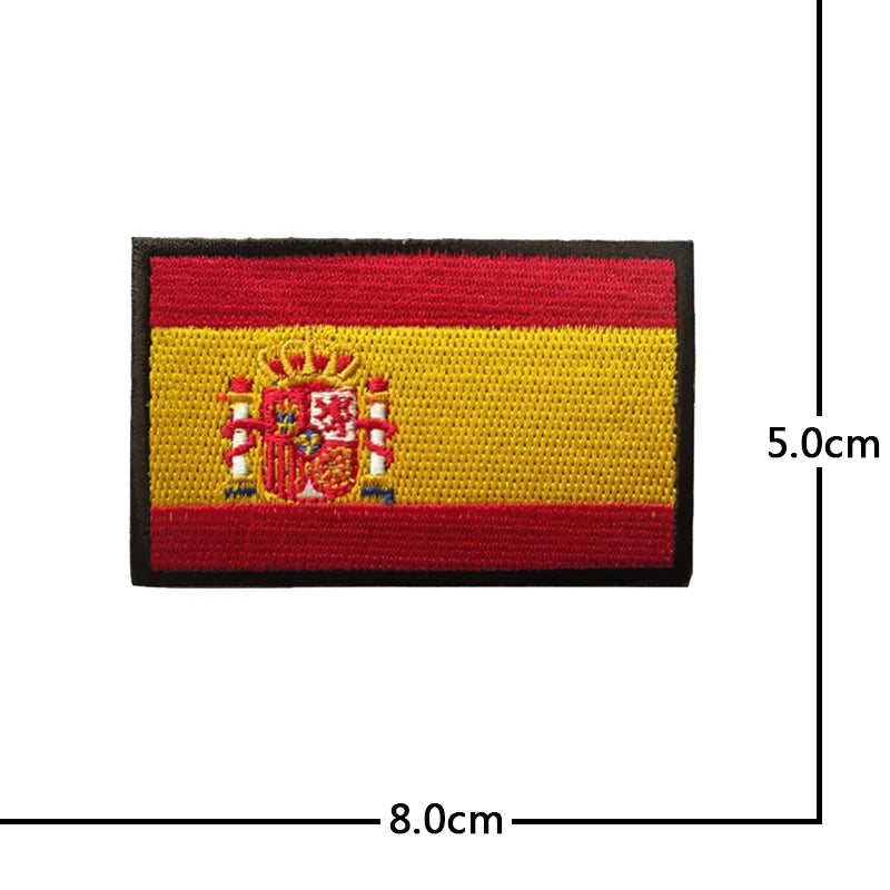 Parche bandera de España, escudo, borde negro