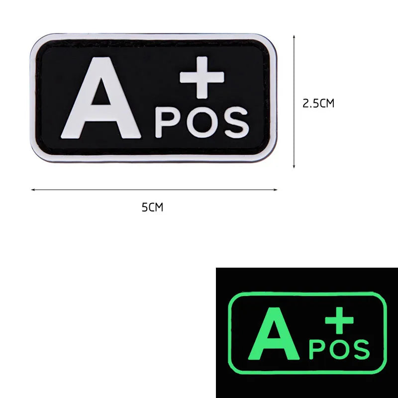 Parche grupo sanguíneo A+ negro
