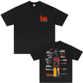 Camiseta HK416 negra, delante y detrás