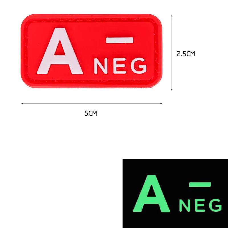 Parche grupo sanguíneo A- rojo