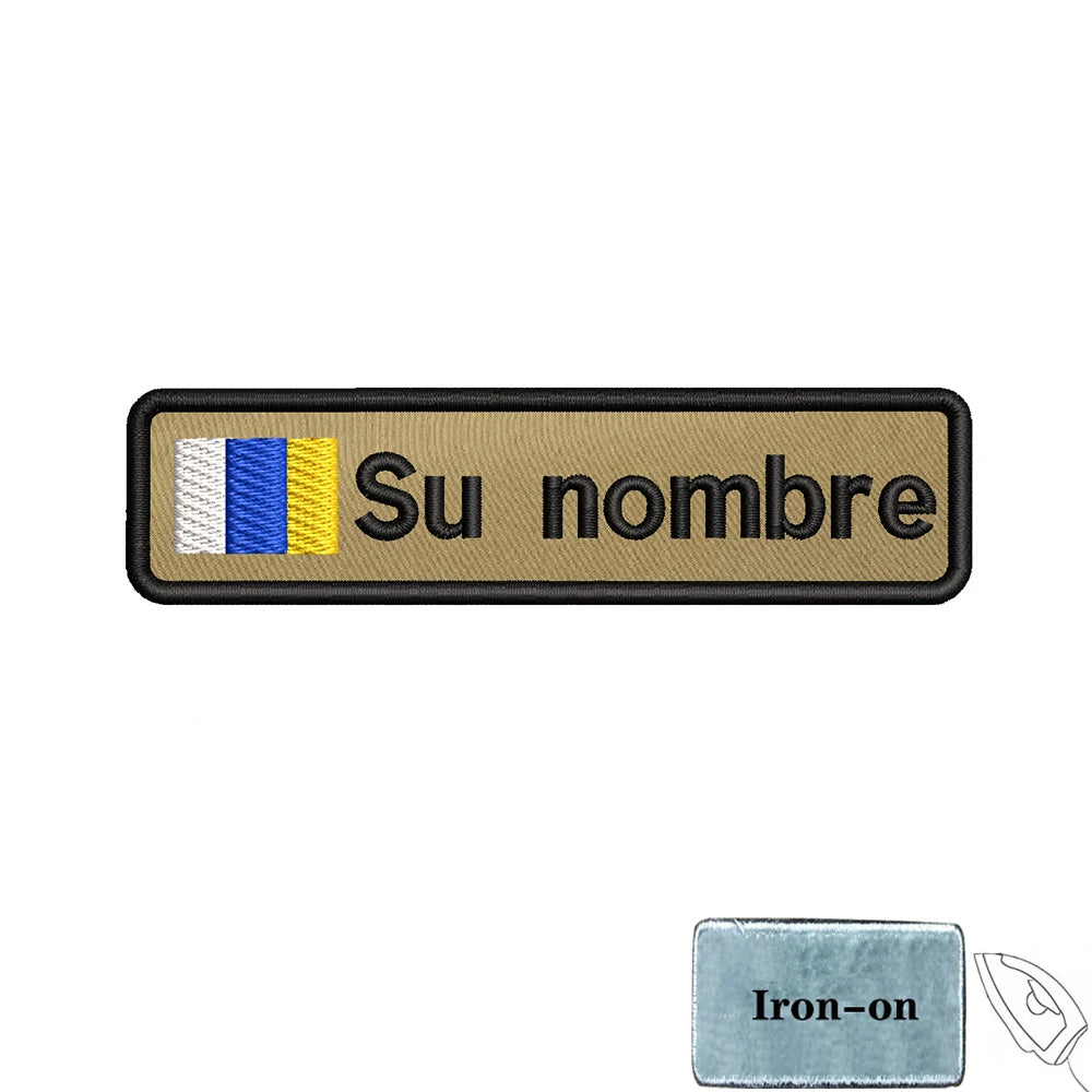Parche con nombre, bandera Canarias, para planchar