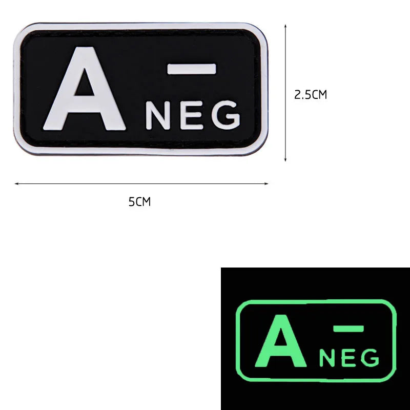 Parche grupo sanguíneo A- negro