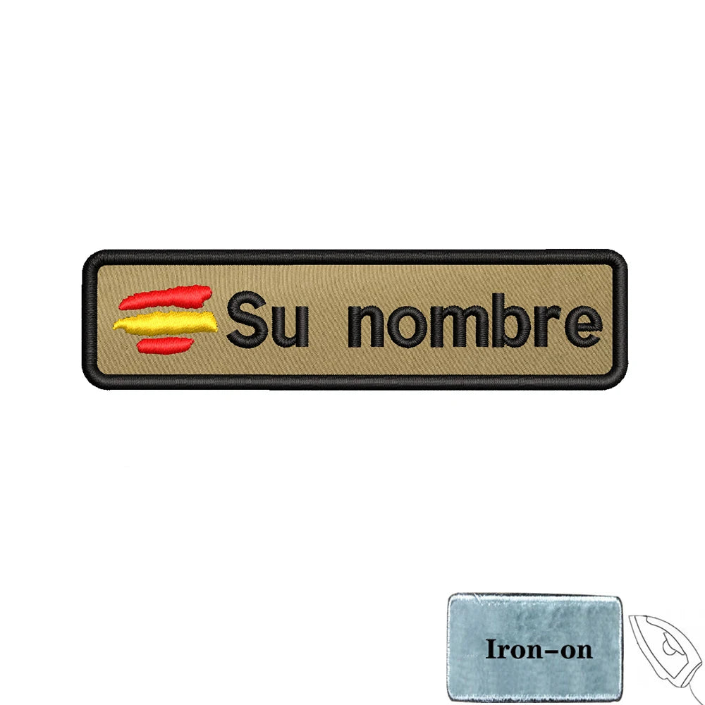 Parche con nombre, bandera España, para planchar
