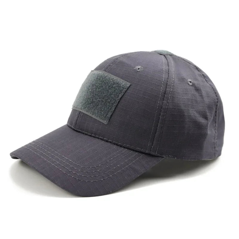 Gorra táctica con velcro gris