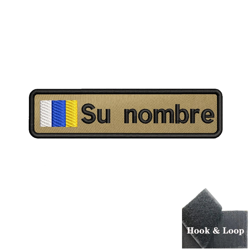 Parche con nombre, bandera Canarias, velcro