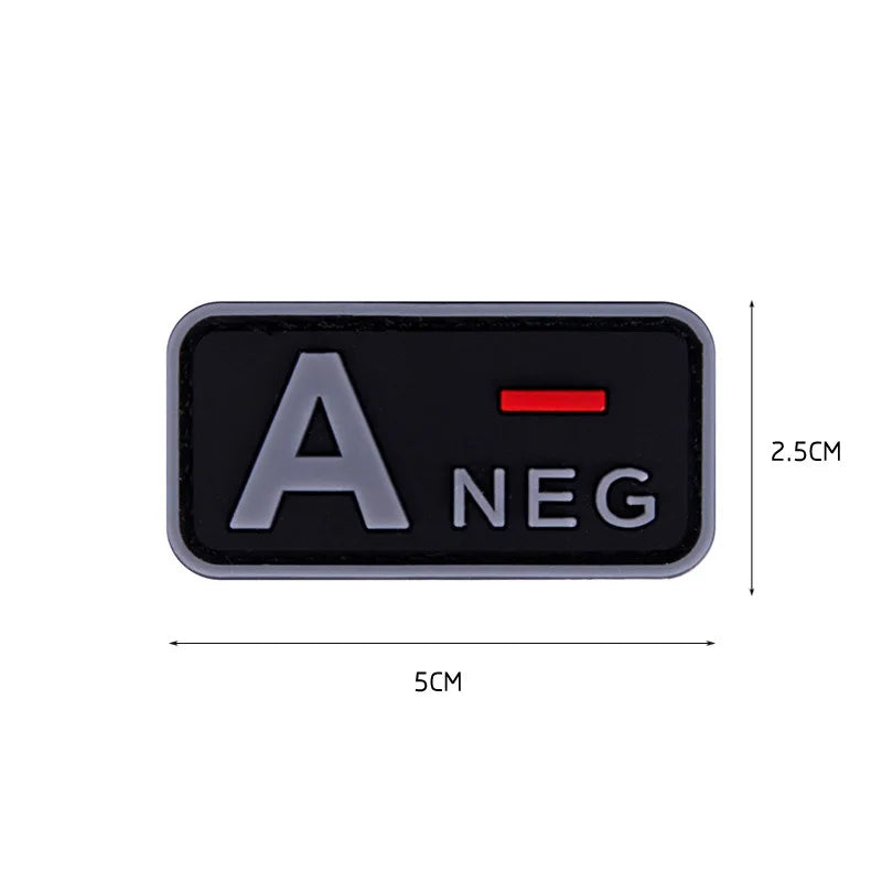 Parche grupo sanguíneo A- gris
