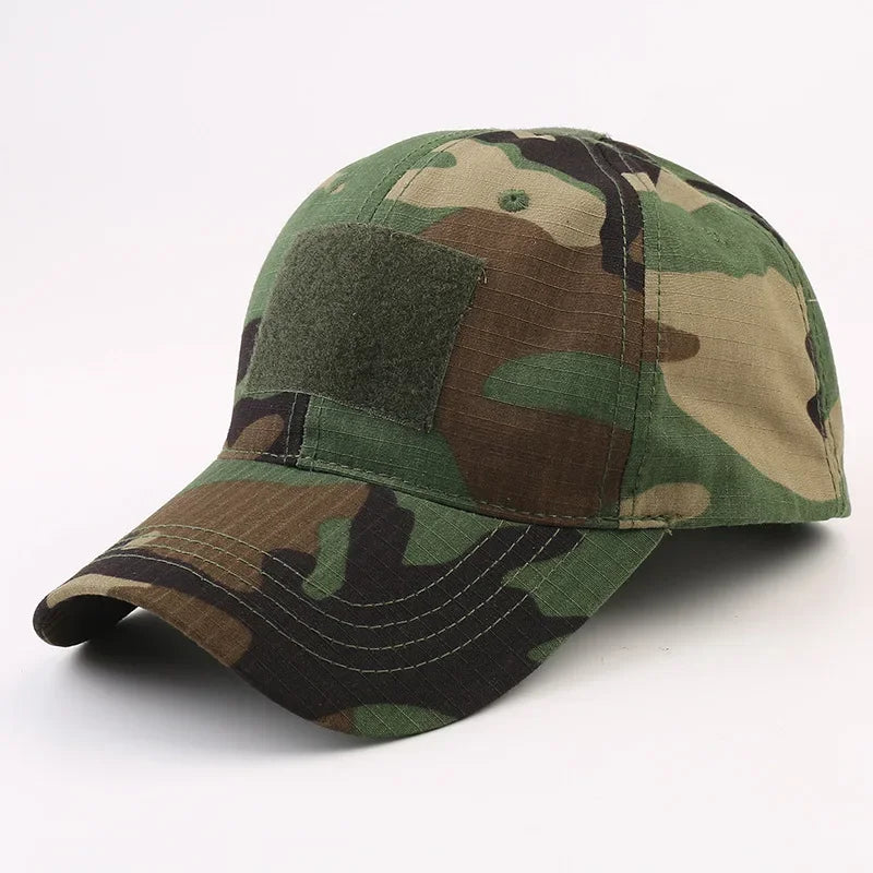 Gorra táctica con velcro woodland