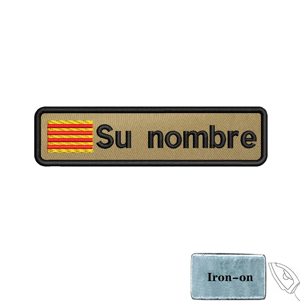Parche con nombre, bandera Cataluña, para planchar