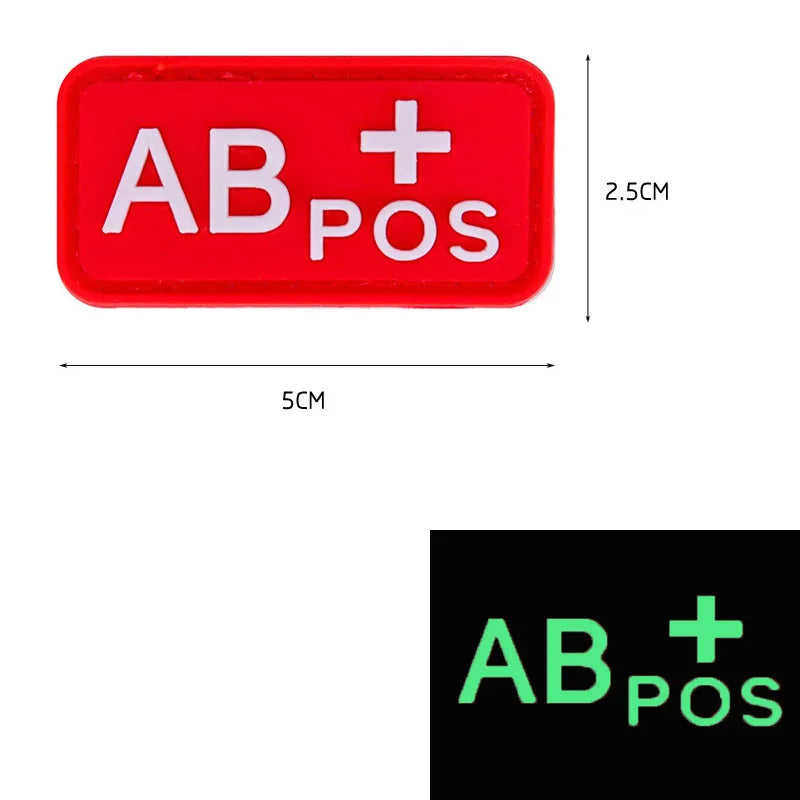 Parche grupo sanguíneo AB+ rojo