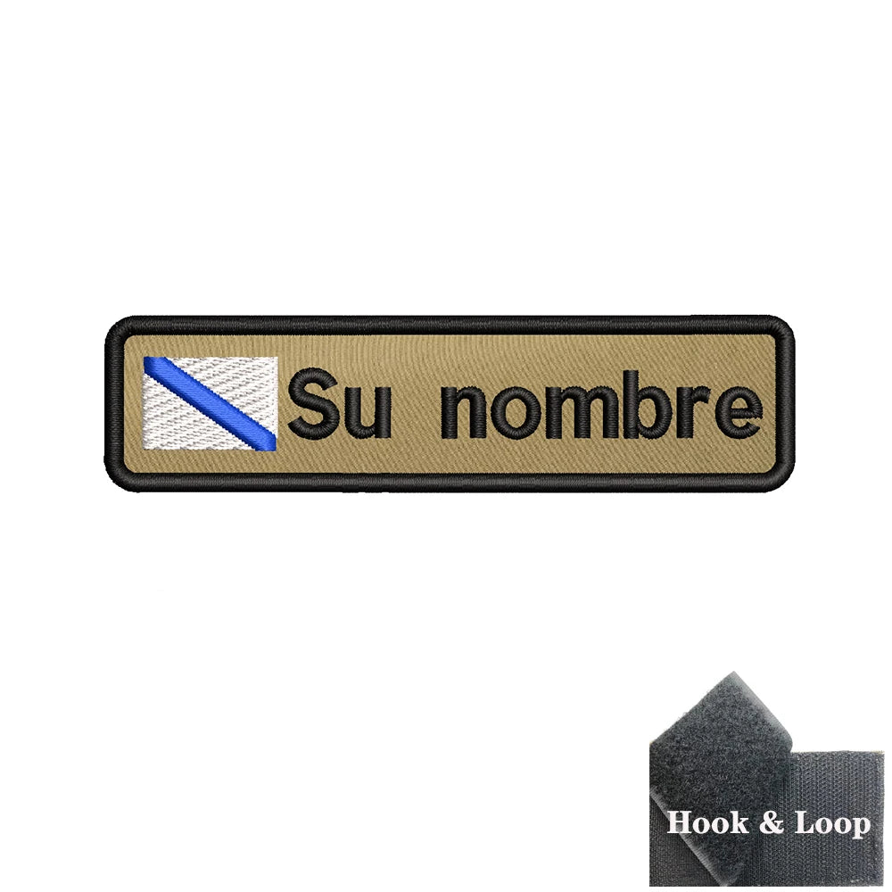 Parche con nombre, bandera Galicia, velcro