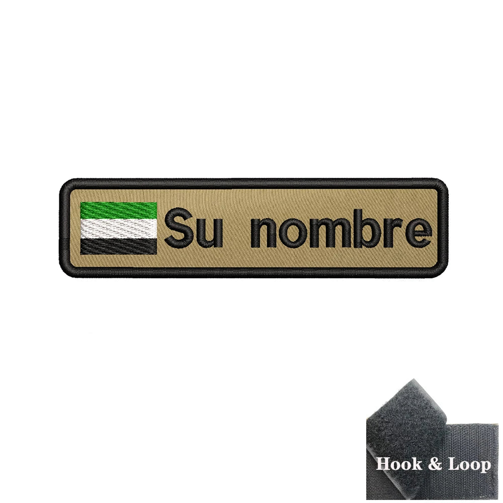 Parche con nombre, bandera Extremadura, velcro