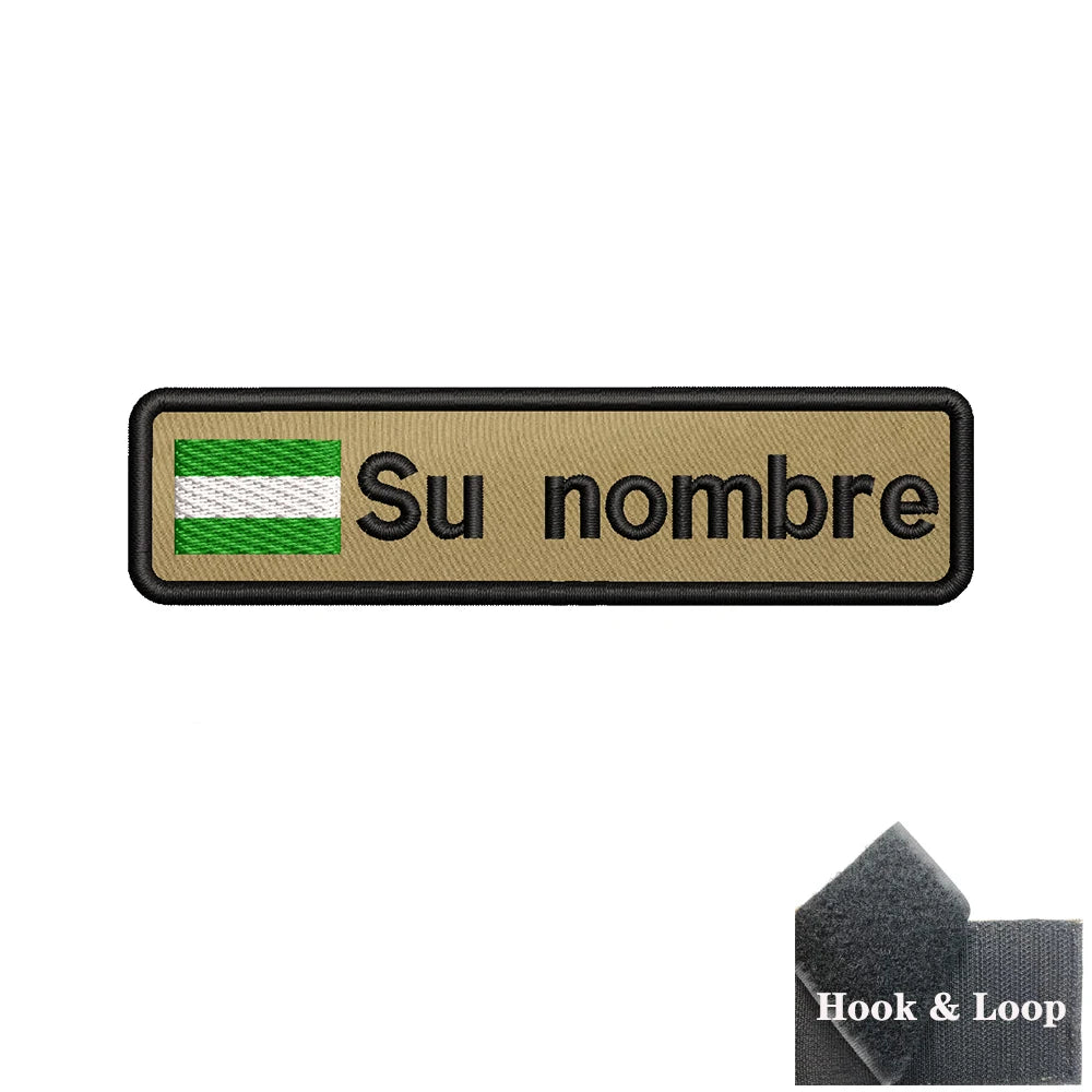 Parche con nombre, bandera Andalucía, velcro