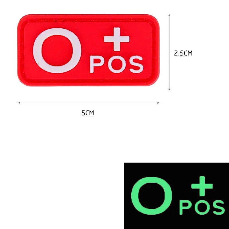 Parche grupo sanguíneo O+ rojo