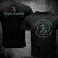 Camiseta Legionarios a Luchar negra, diseño lema grande