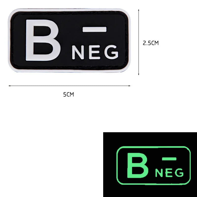 Parche grupo sanguíneo B- negro