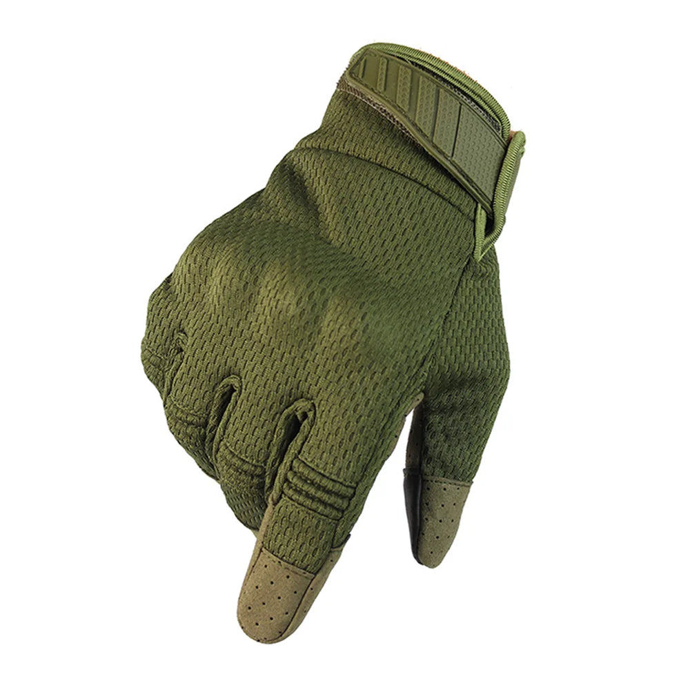 Guantes tácticos táctiles verdes, palma