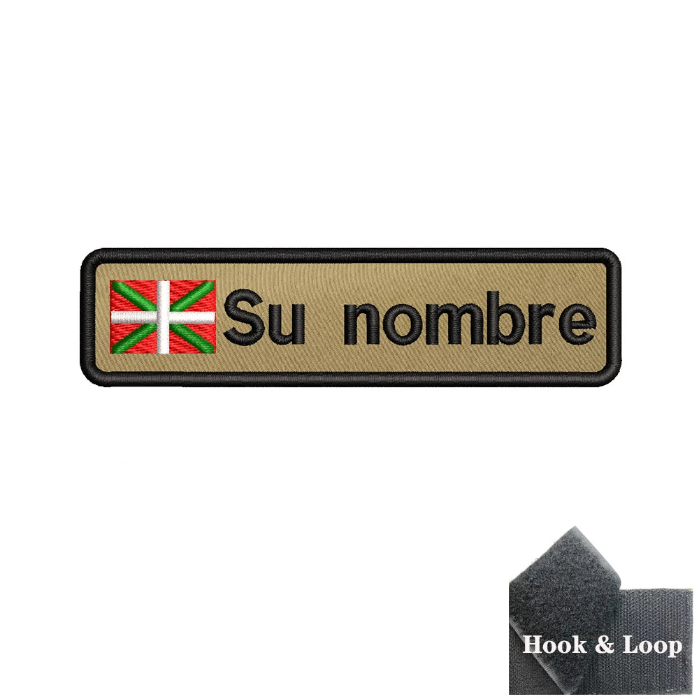 Parche con nombre, bandera País Vasco, velcro
