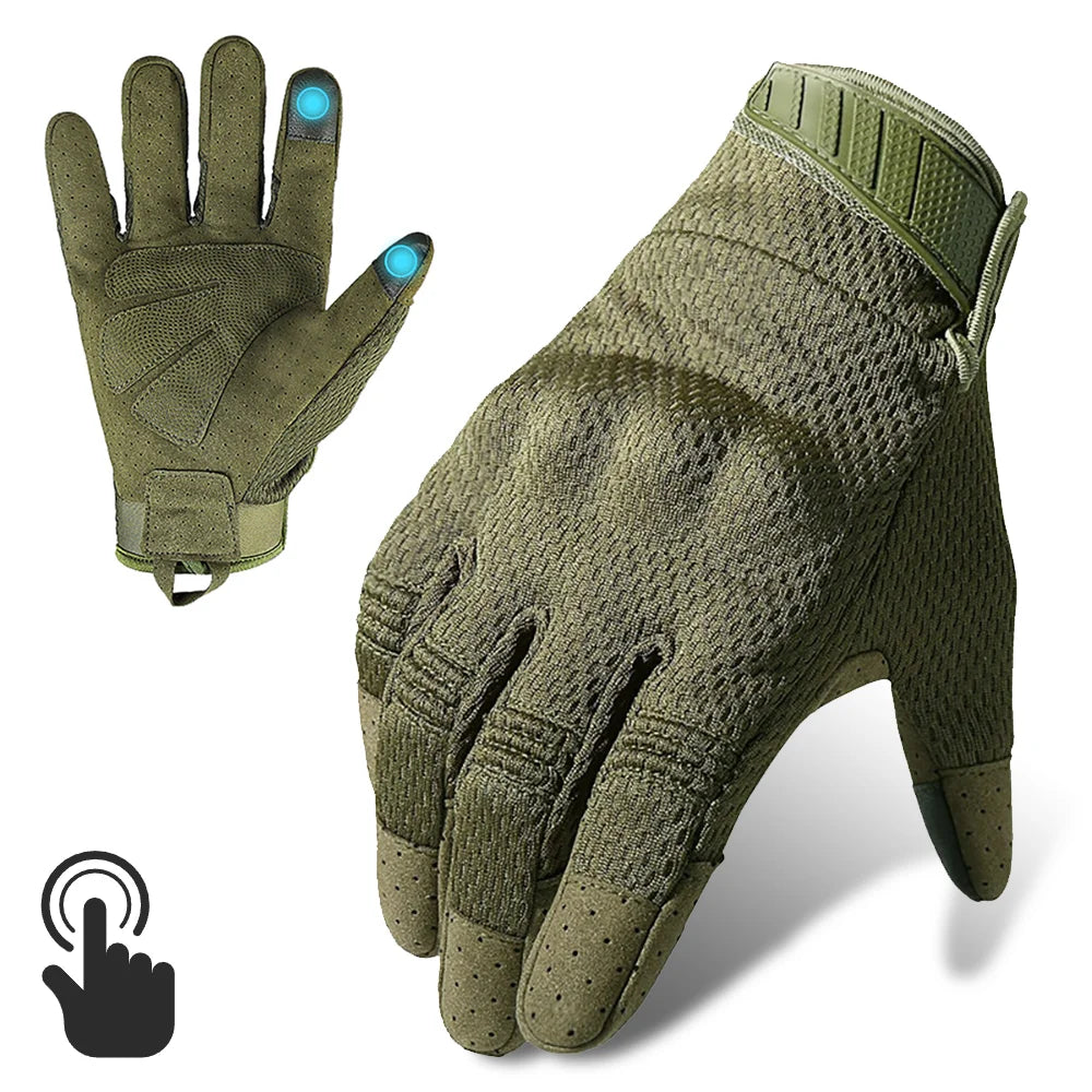 Guantes tácticos táctiles verdes