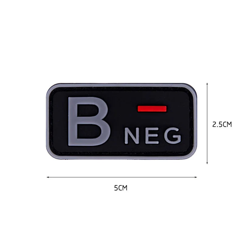 Parche grupo sanguíneo B- gris