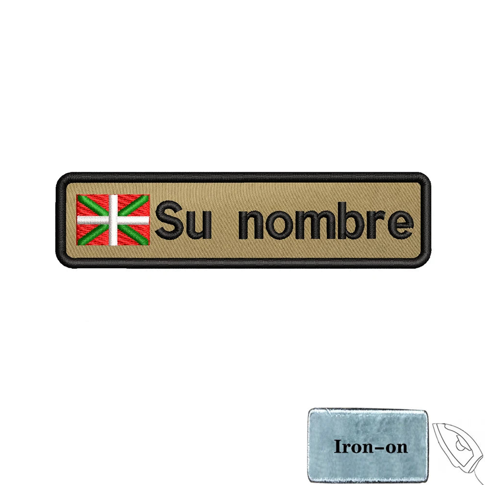 Parche con nombre, bandera País Vasco, para planchar
