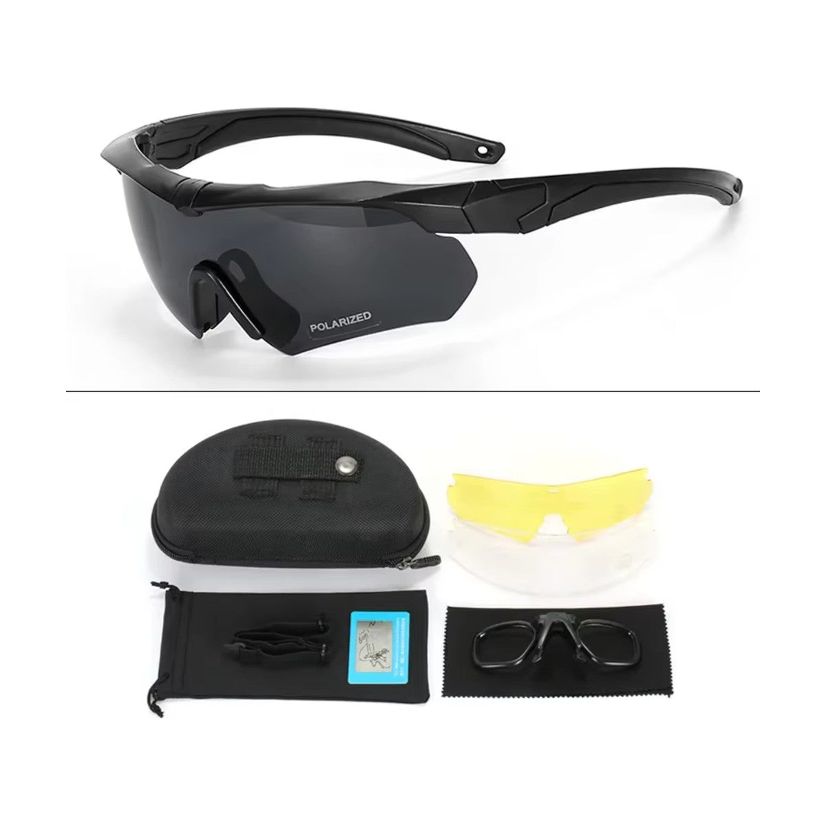 Gafas Tácticas con 3 Lentes negro lente polarizada