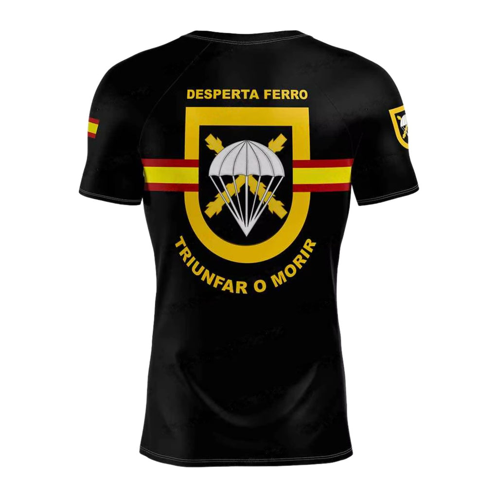 Camiseta Técnica Paracaidistas Desperta Ferro espalda