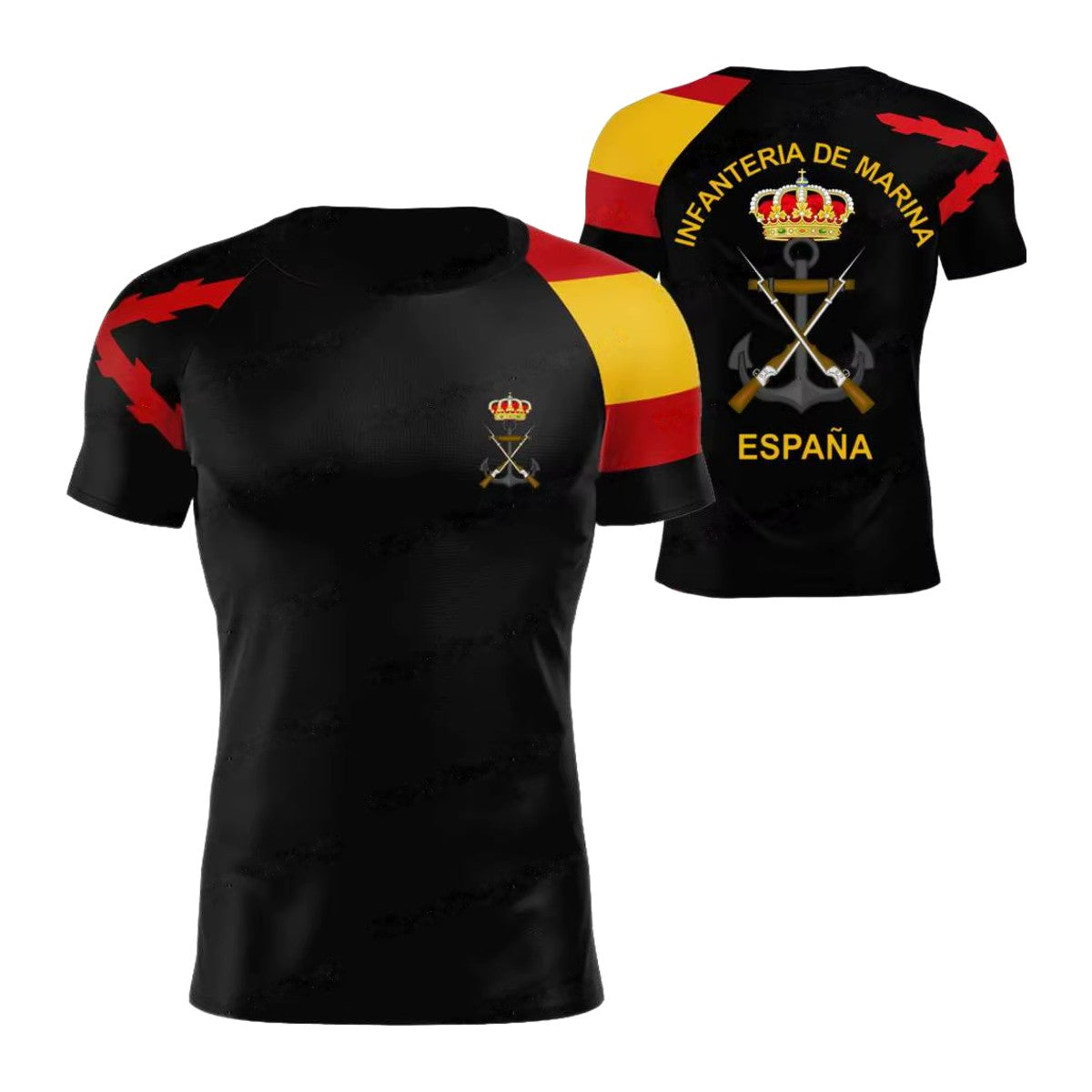 Camiseta Técnica Infantería de Marina negra y roja