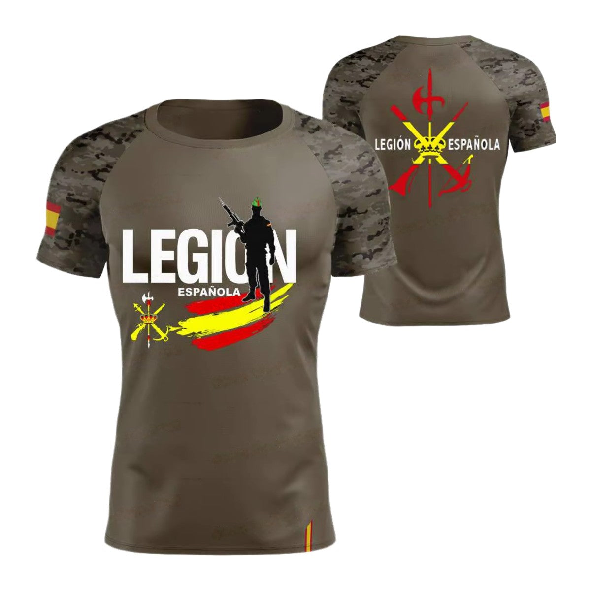 Camiseta Técnica Legión Bandera camuflaje árido
